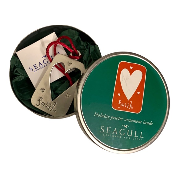 NWT Seagull Pewter Christmas Tree Ornaments Joy Wonder Faith Jolly Gift - Picture 7 of 11